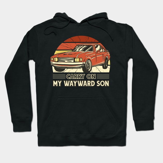 Vintage Car with retro sun Hoodie by JFDesign123